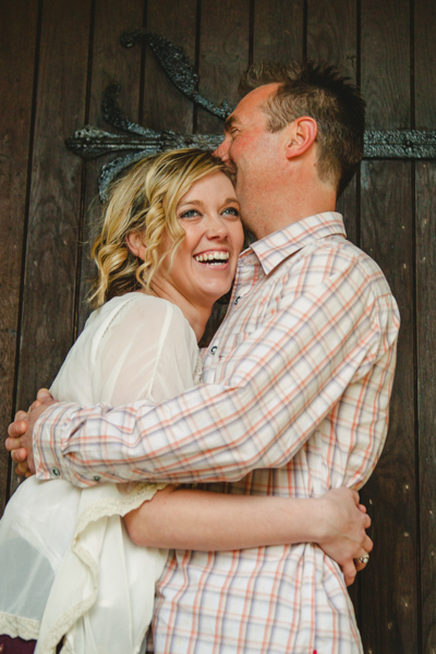 Laughing by the church door