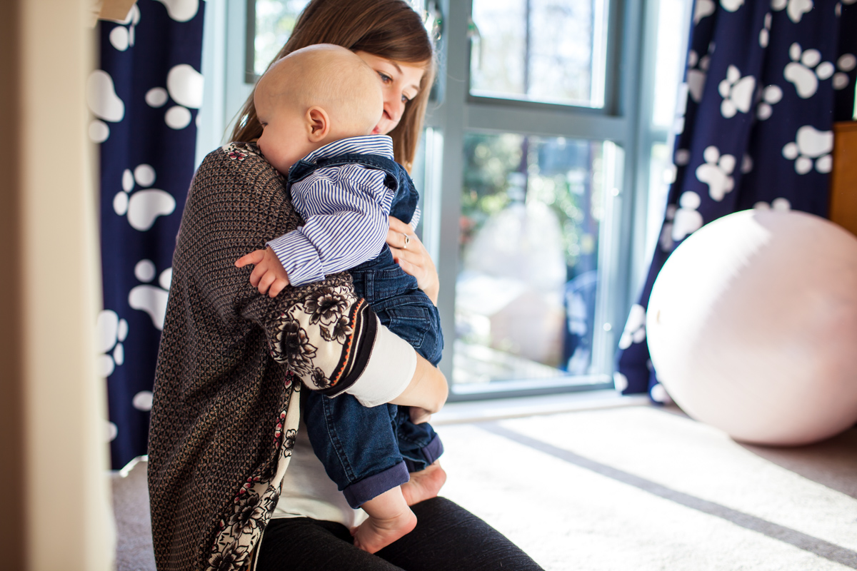 Baby having a cuddle with mummy